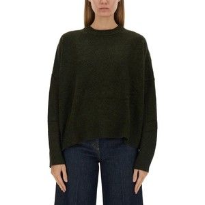 Aspesi Relaxed Fit Green Wool Jersey Sweater - NWT